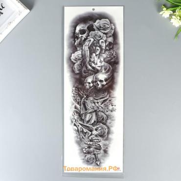 Переводная тату на тело чёрная «Ангелы и демоны», 48×17 см