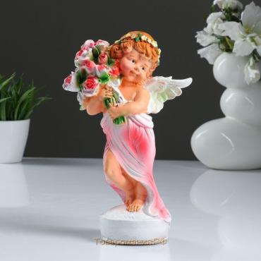 Фигура "Девочка ангелочек с цветами" 12х9,5х24см