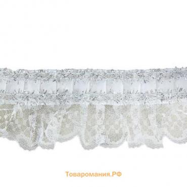 Тесьма, гипюр на атласе с фольгой, 5 см, в рулоне 25 м
