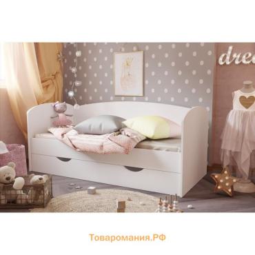 Кровать односпальная Клик Мебель «Бейли», 700×1600 мм, с ортопедическим основанием, белая