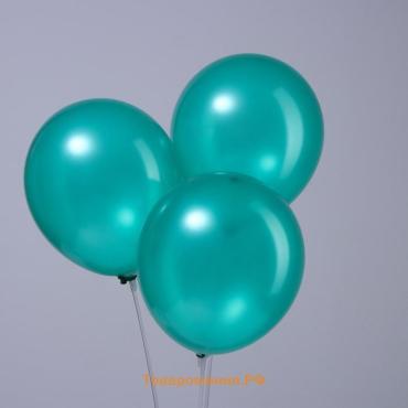 Воздушные шары латексные 12", 100 шт., зелёные, МЕТАЛЛ