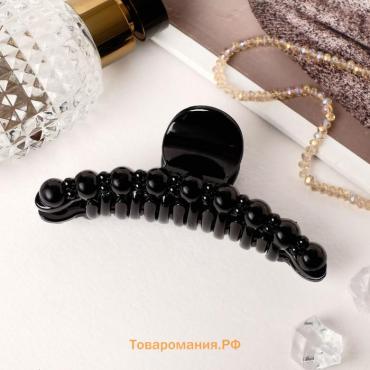 Краб для волос «Глянец», бусинки дуга, 10.5 см, чёрный