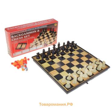 Набор классических игр 3 в 1 «Шахматы, шашки, нарды», компактный размер 19×19 см