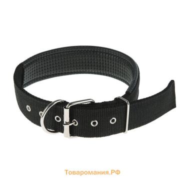 Ошейник "Комфорт" комбинированный, 60 х 4 см, ОШ 45-55 см, чёрный