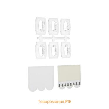 Держатель самоклеящийся для проводов и гирлянд ТУНДРА krep, 25×20×12 мм, многоразовые