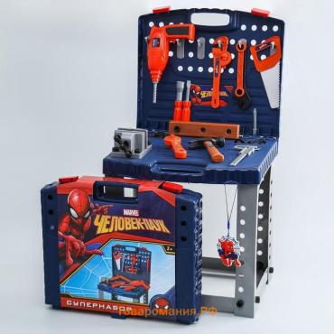 Набор инстурментов детский «Человек-паук», 11 инструментов в чемодане, MARVEL