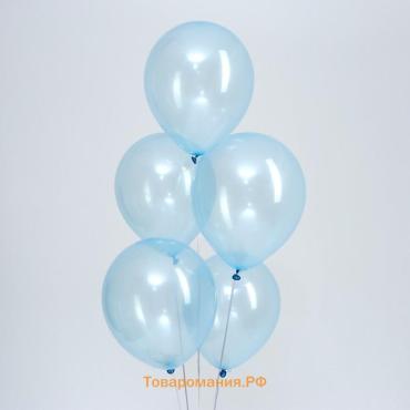 Воздушные шары латексные 12", 50 шт., кристалл, синие