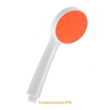 Душевая лейка ZEIN Z0208, 1 режим, пластик, цвет белый с оранжевой вставкой