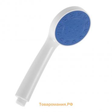 Душевая лейка ZEIN Z0210, 1 режим, пластик, цвет белый с синей вставкой