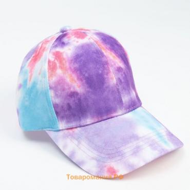 Кепка женская Tie-dye MINAKU, цвет фиолетовый, размер 56-58