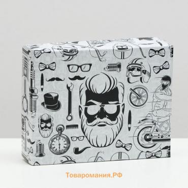 Коробка подарочная крышка - дно «Коллаж», без окна, 18×15×5 см