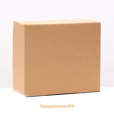 Коробка сборная, крышка - дно, «бурая» 25×21×10 см