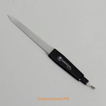 Пилка-триммер металлическая для ногтей, 16 см, цвет чёрный, 006