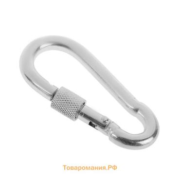 Карабин монтажный с фиксатором ТУНДРА krep, DIN5299D, 13×160 мм, оцинкованный, 1 шт.