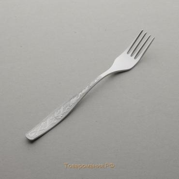 Вилка столовая «Уралочка», h=19,5 см, толщина 2 мм, цвет серебряный