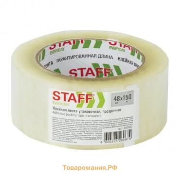 Лента клейкая STAFF EVERYDAY 440160, прозрачная, 40 мкм, 48 мм х 150 м