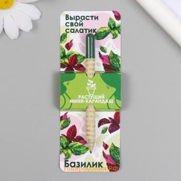 Растущий карандаш подарочный «Базилик. Вырасти свой салатик», mini, простой чернографитный
