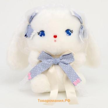 Мягкая игрушка «Зайчик», с голубыми бантиками, 23 см